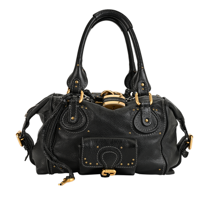 Vintage Paddington Shoulder Bag, &pound;450, Handbags, Black, Leather, Front view
